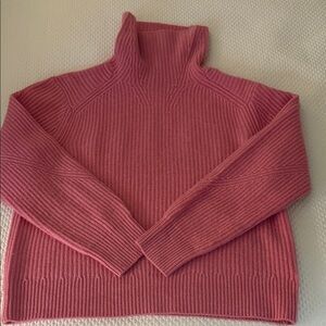 Rag and Bone Pink Turtleneck Cashmere Sweater